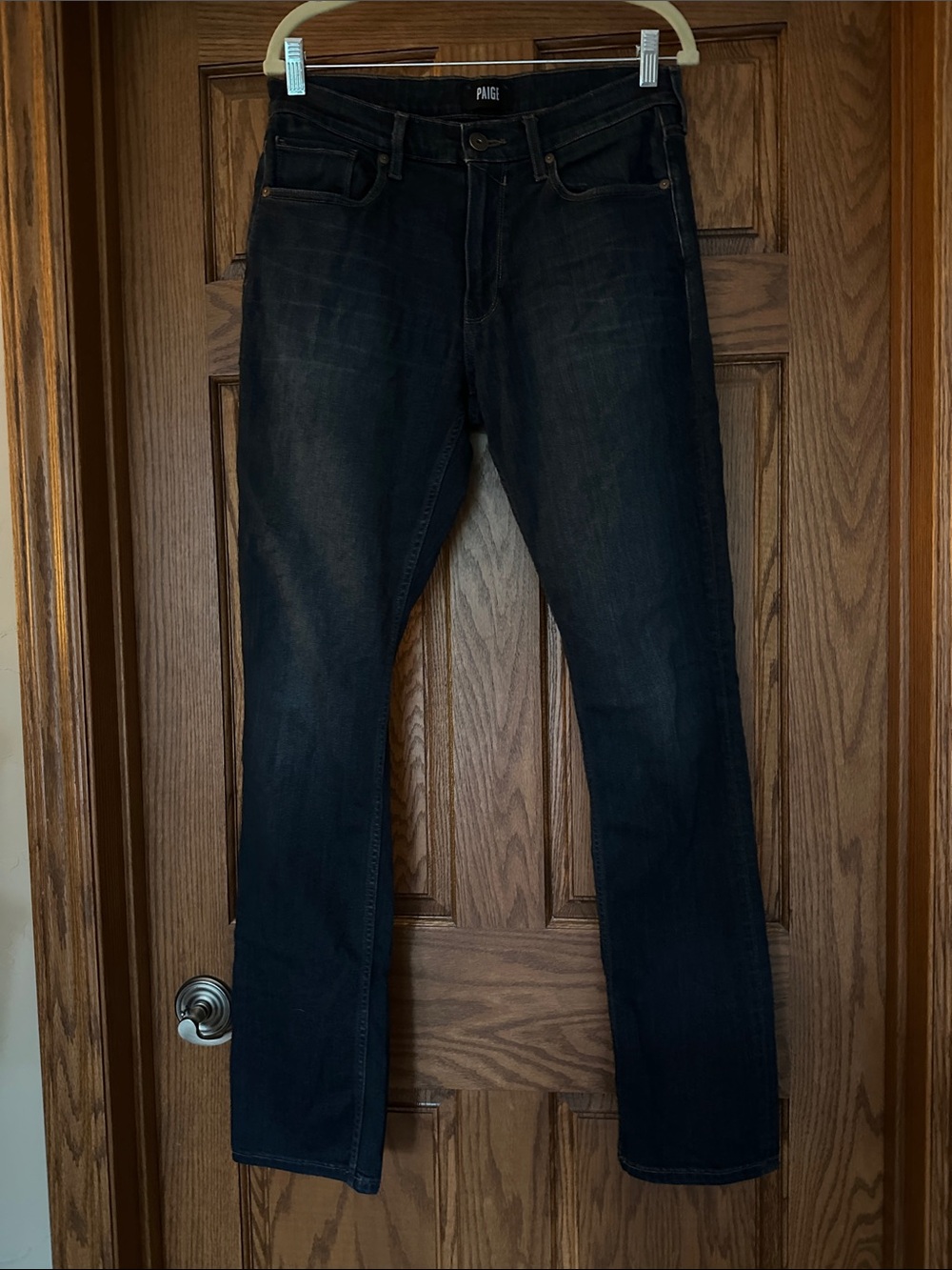PAIGE Men's Slim Straight Jeans in Dark indigo Wash